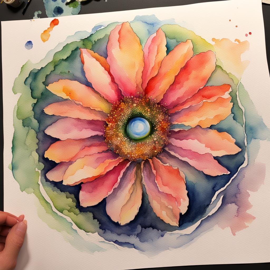 Watercolor Flower with Portal