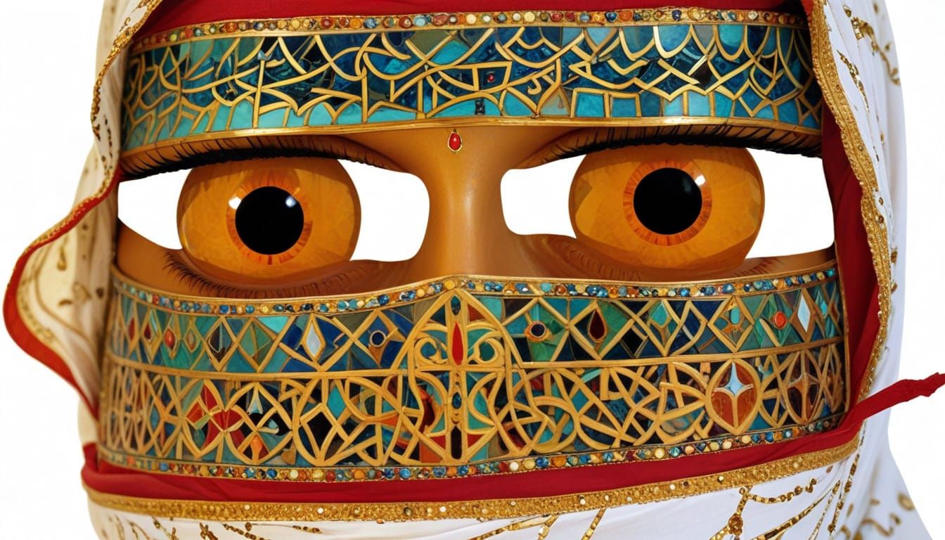 Fearful Beauty in Middle Eastern Art Nouveau Style