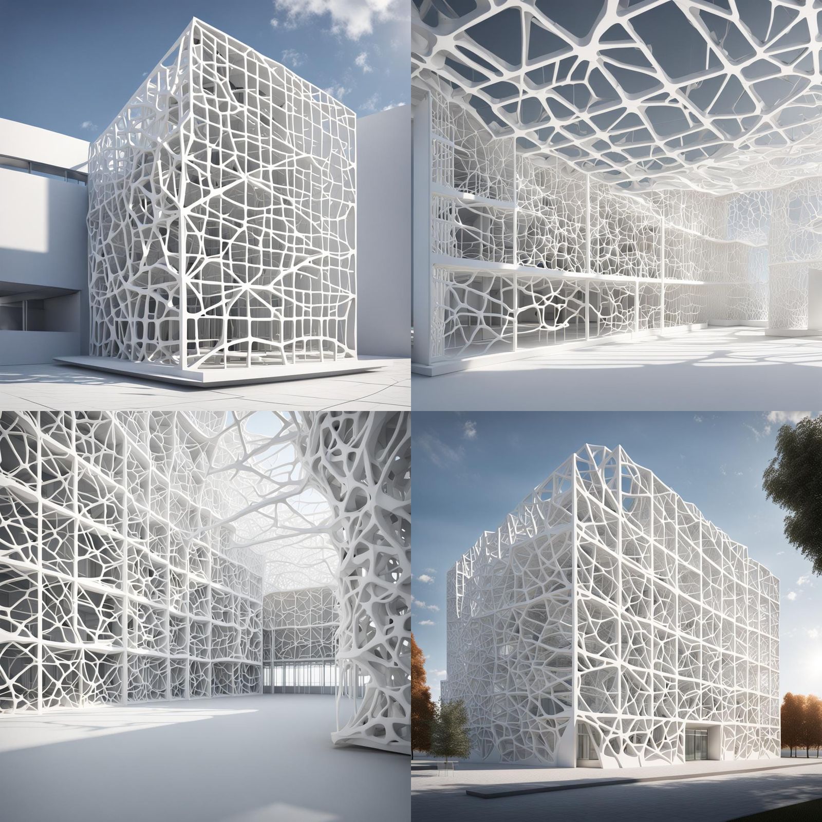 Neuron Network Building: 3D Rendered Biophilic Architecture