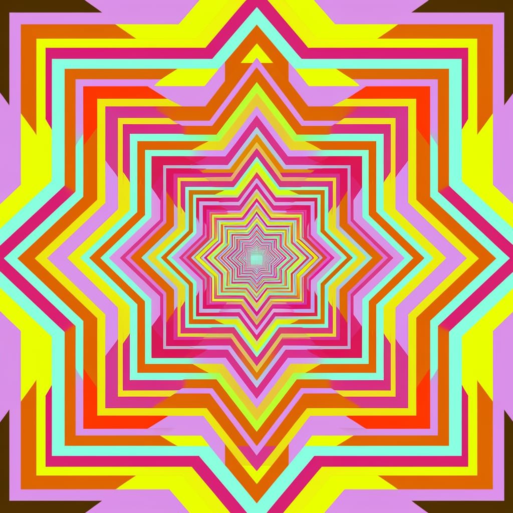 Psychedelic Ideogram in Vibrant Op Art Style