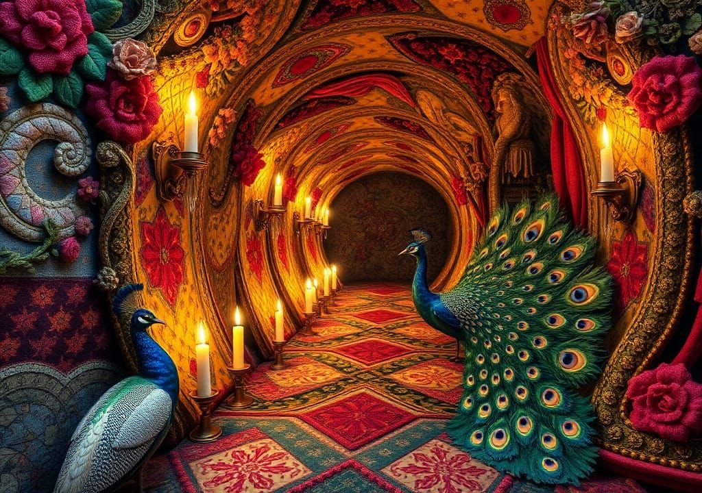 Steampunk Patchwork Peacockerel in Steamnoirnouveau Style