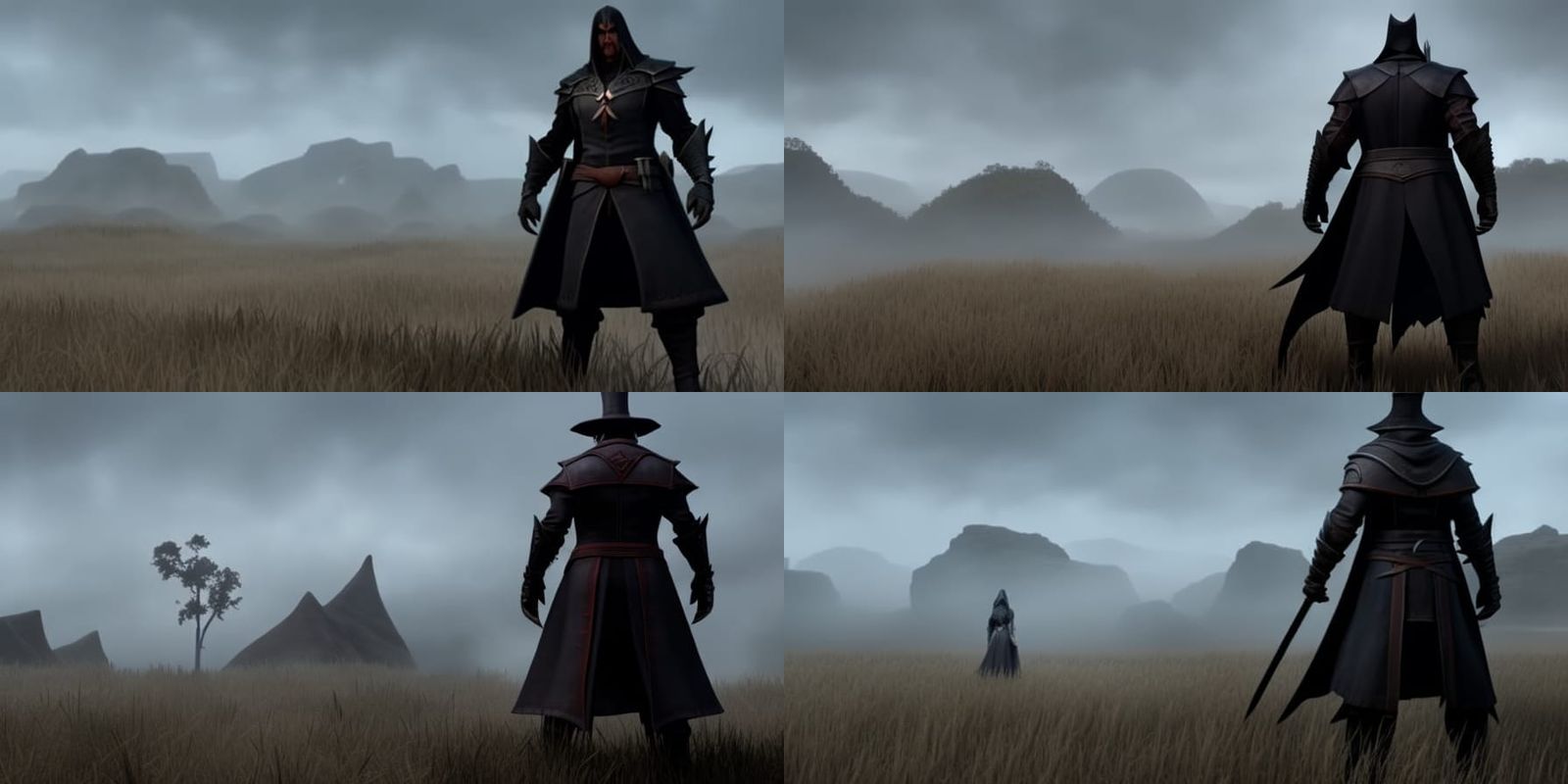 The Undertaker in Barren Field: Hyperrealistic Concept Art