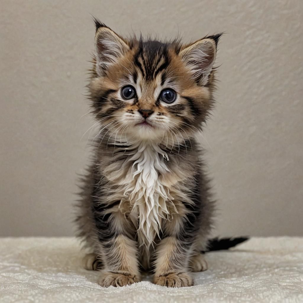 Fluffy Kitten's Post-Bath Fuzz