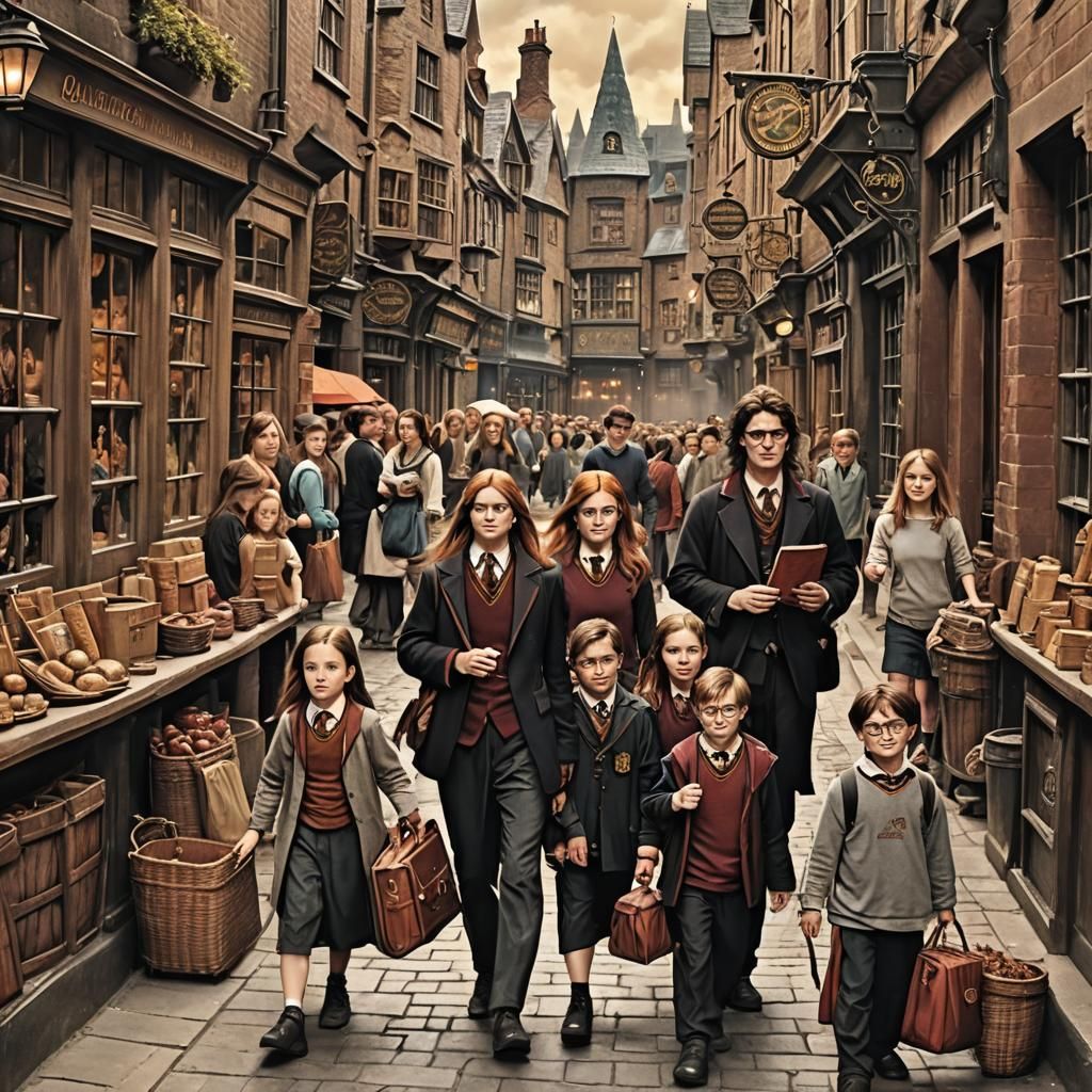 Harry Potter Family Shopping at Diagon Alley