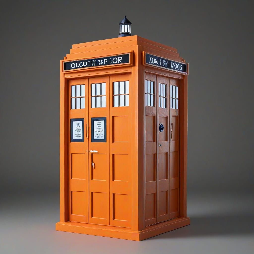 Orange Dr. Who TARDIS: A Colorful Rendition