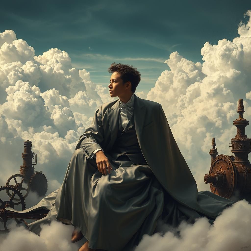 Clockwork Reverie: The Silk-Clad Oracle of Rusted Dreams