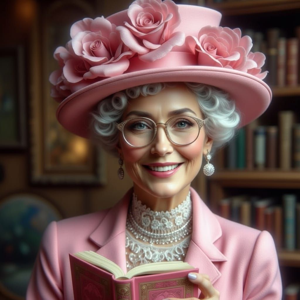Pastor in Pink Suit with Bible and Top Hat