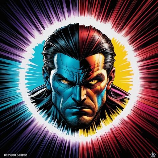 Hyper-Realistic Comic Book Portrait in Bold Brushstrokes