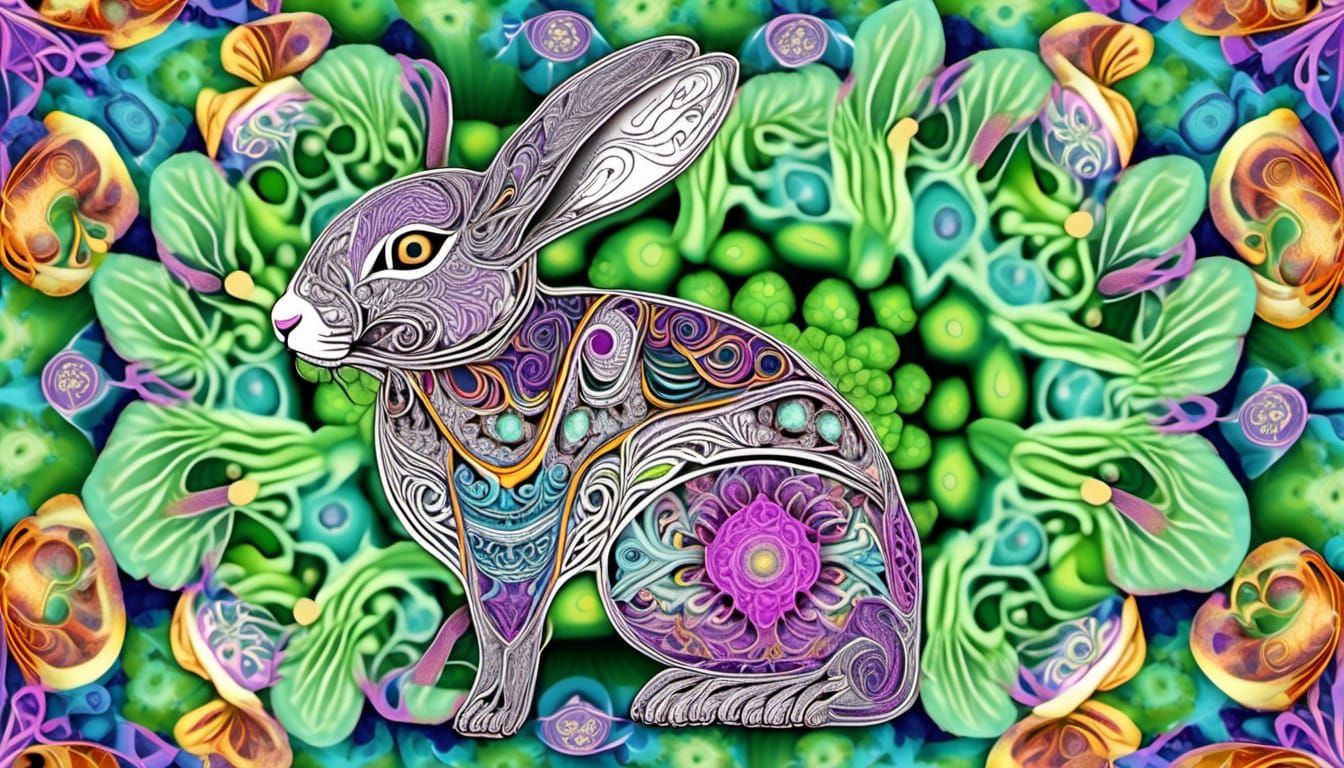 Rabbits Eat Lettuce: Fractal Quantum Zentangle