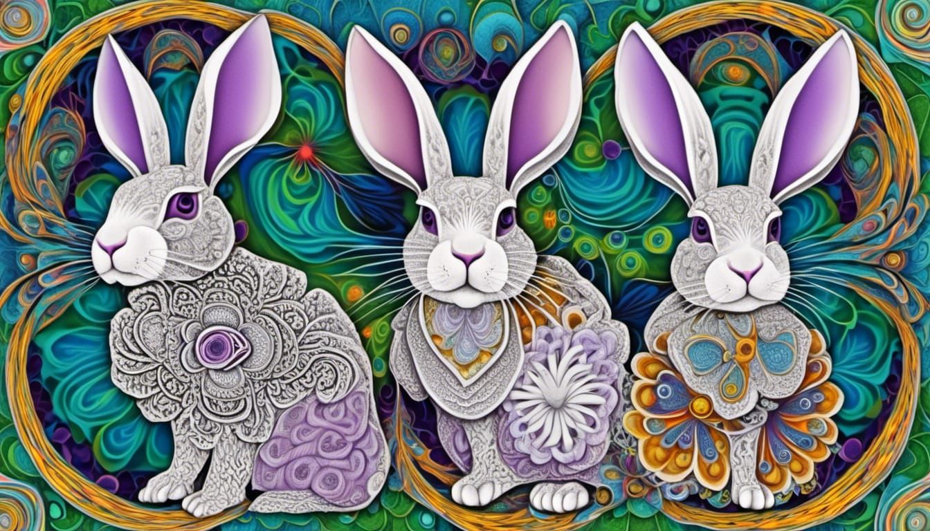 Rabbits Eat Lettuce: Fractal Quantum Zentangle