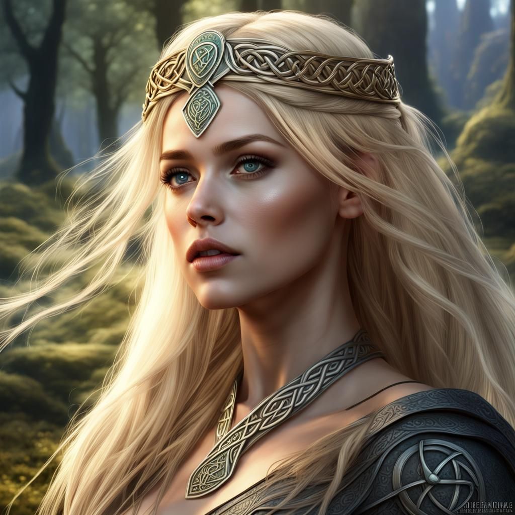 Celtic Princess with Blonde Hair Digital Art