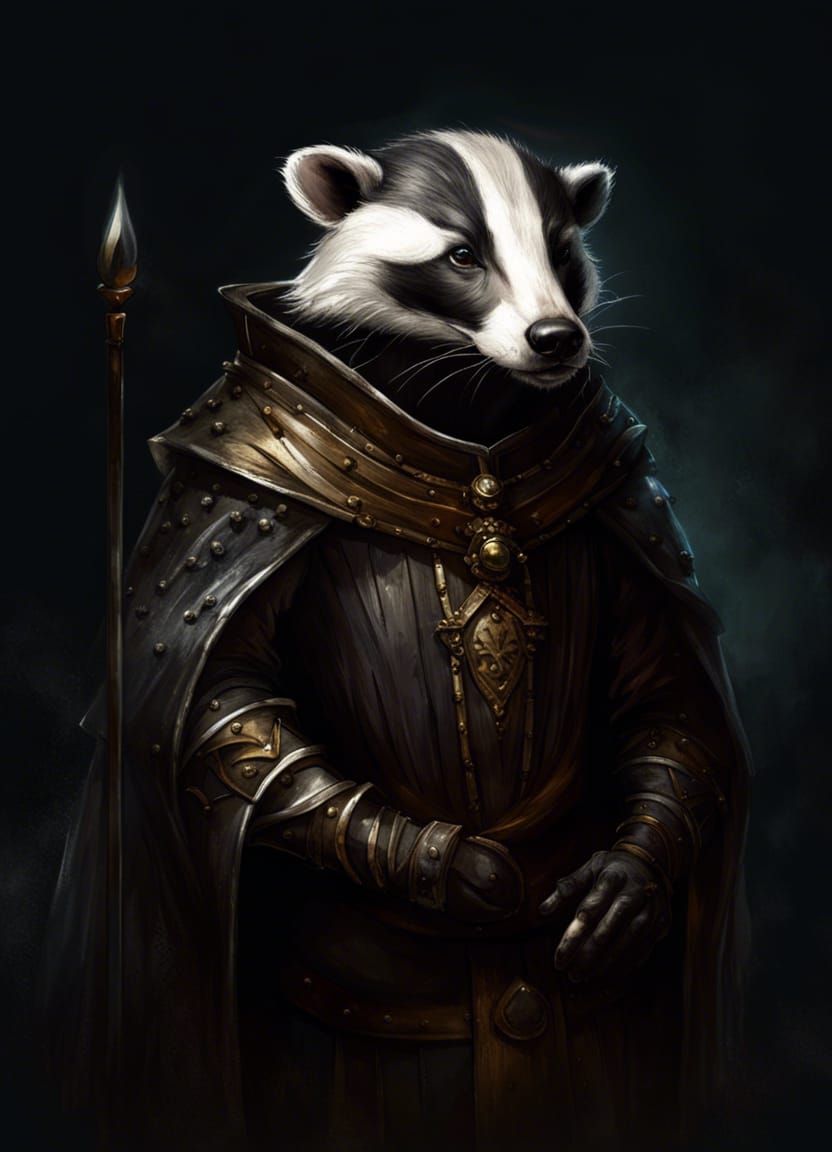 Badger in Medieval Dress: Gothic Portrait