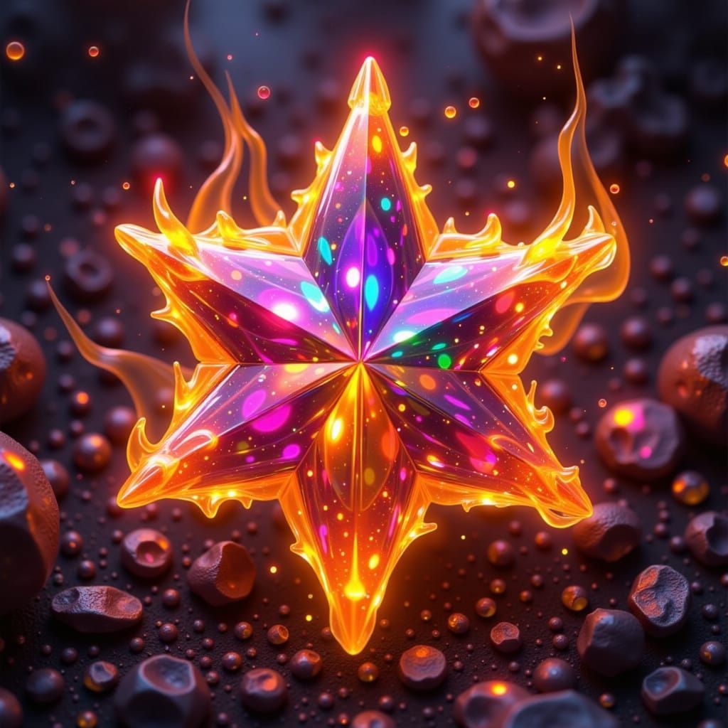 Fire Elemental Gemstone in Surreal Digital Art