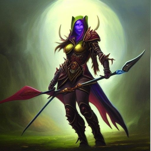 Lady Sylvanas Windrunner, Oil Painting