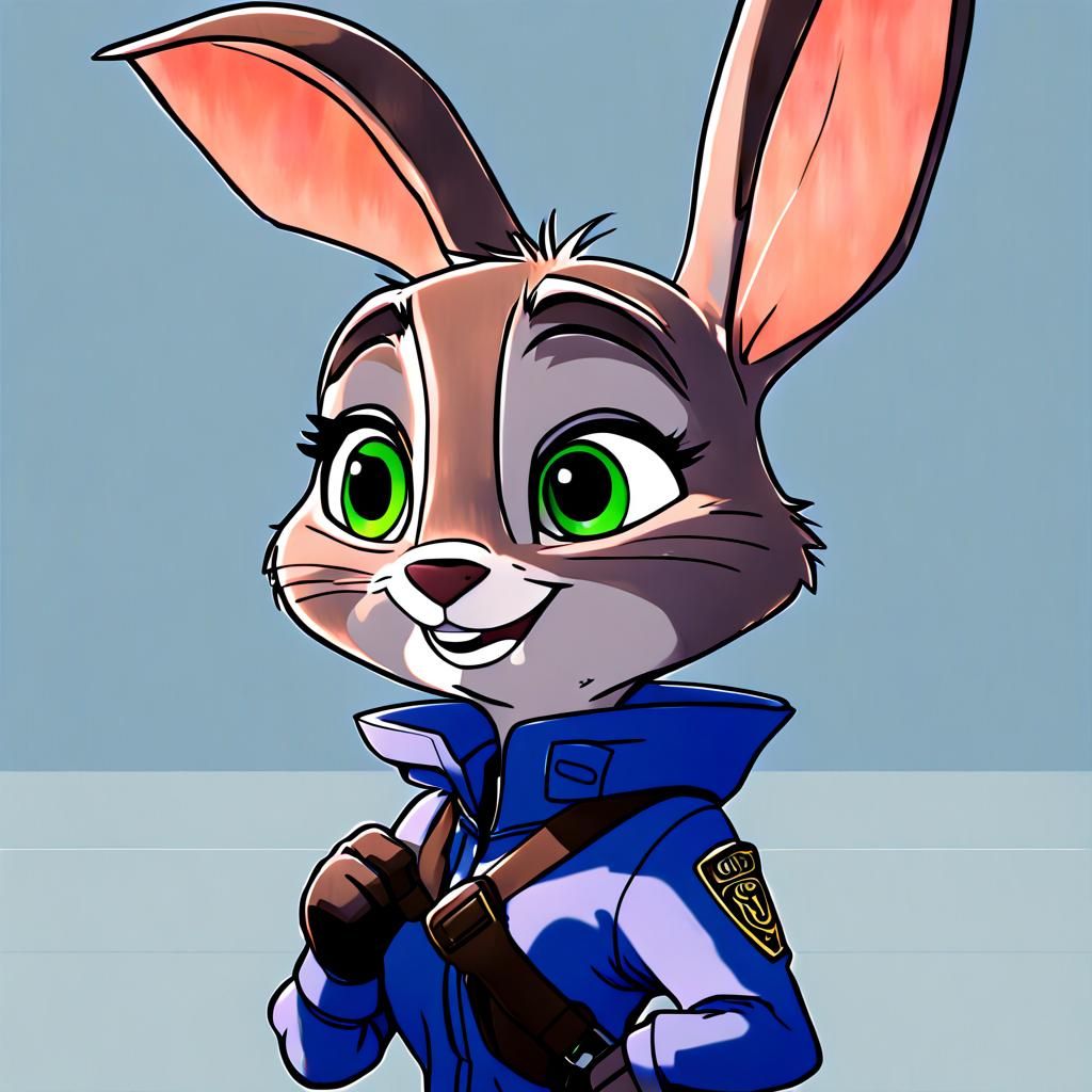 Judy Hopps from Zootopia in Anime Style