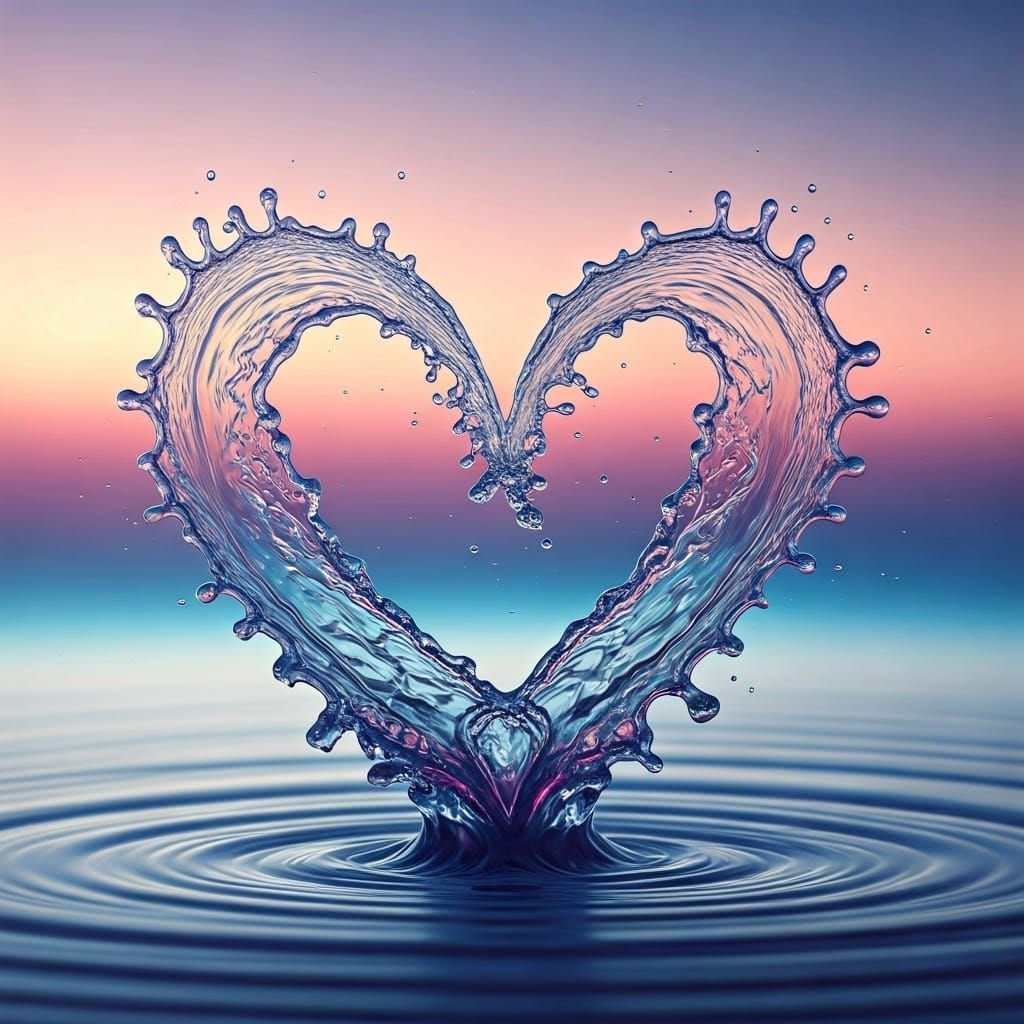 Ethereal Frozen Heart in a Whimsical Purple Landscape