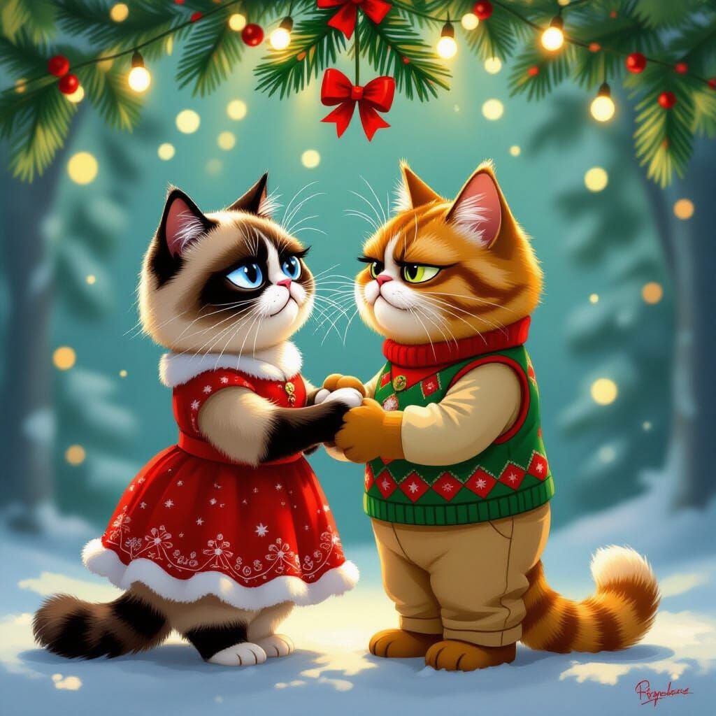 Grumpy Cat & Garfield's Christmas Eve Romance