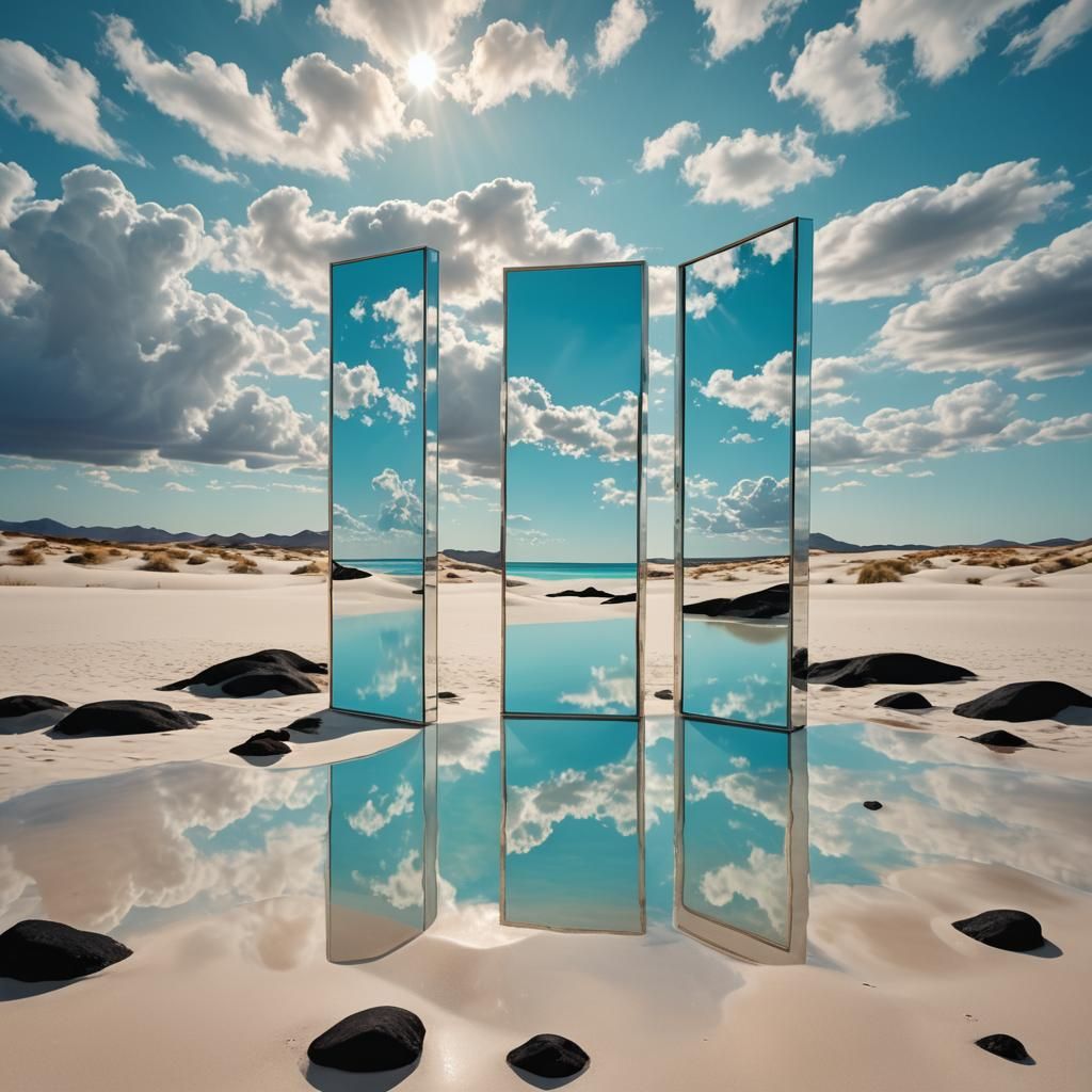 Surreal Mirrors Reflecting Turquoise Waters