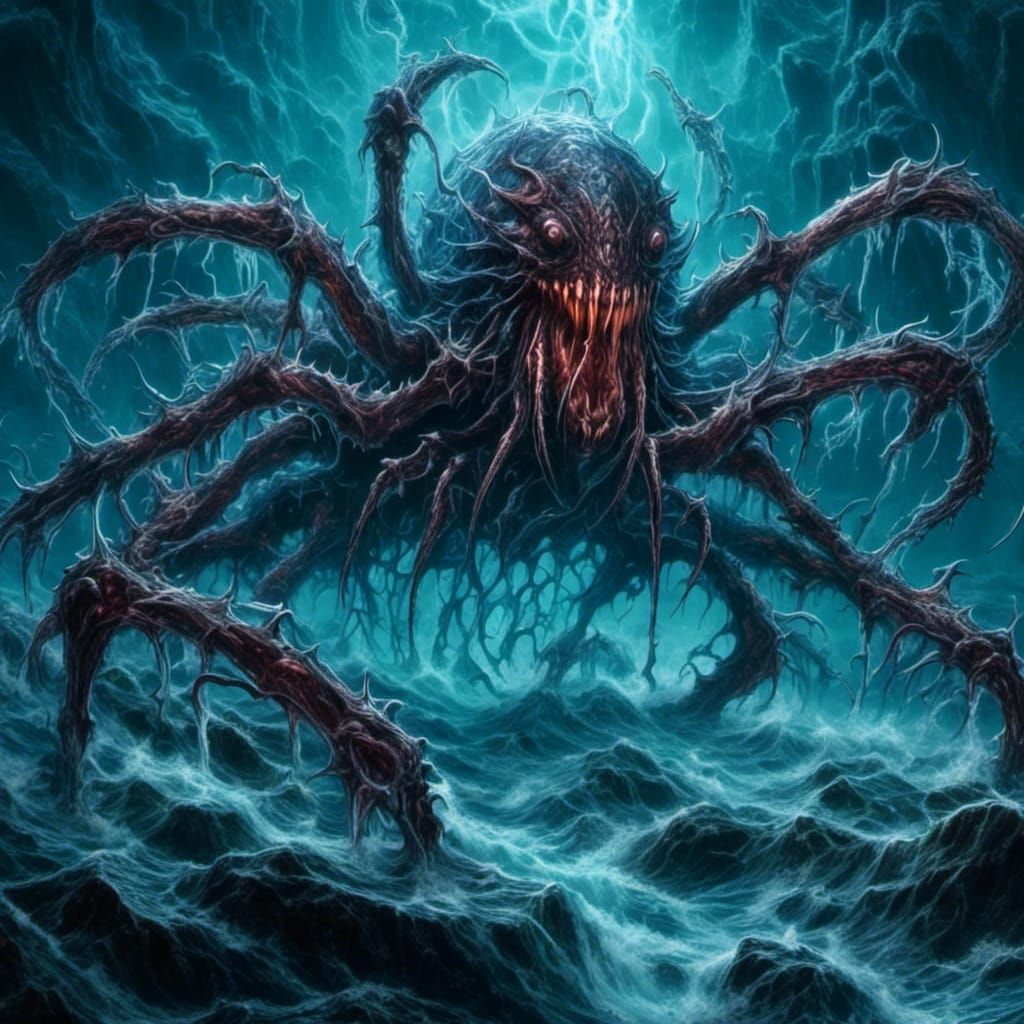 Abyssal Monster Emerges on Ocean Rock