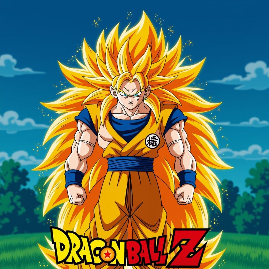 Super Saiyan 3 Goku in Dynamic Battle Pose