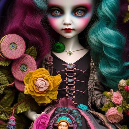 Hyperrealistic Dolls in Whimsical, Dystopian Settings