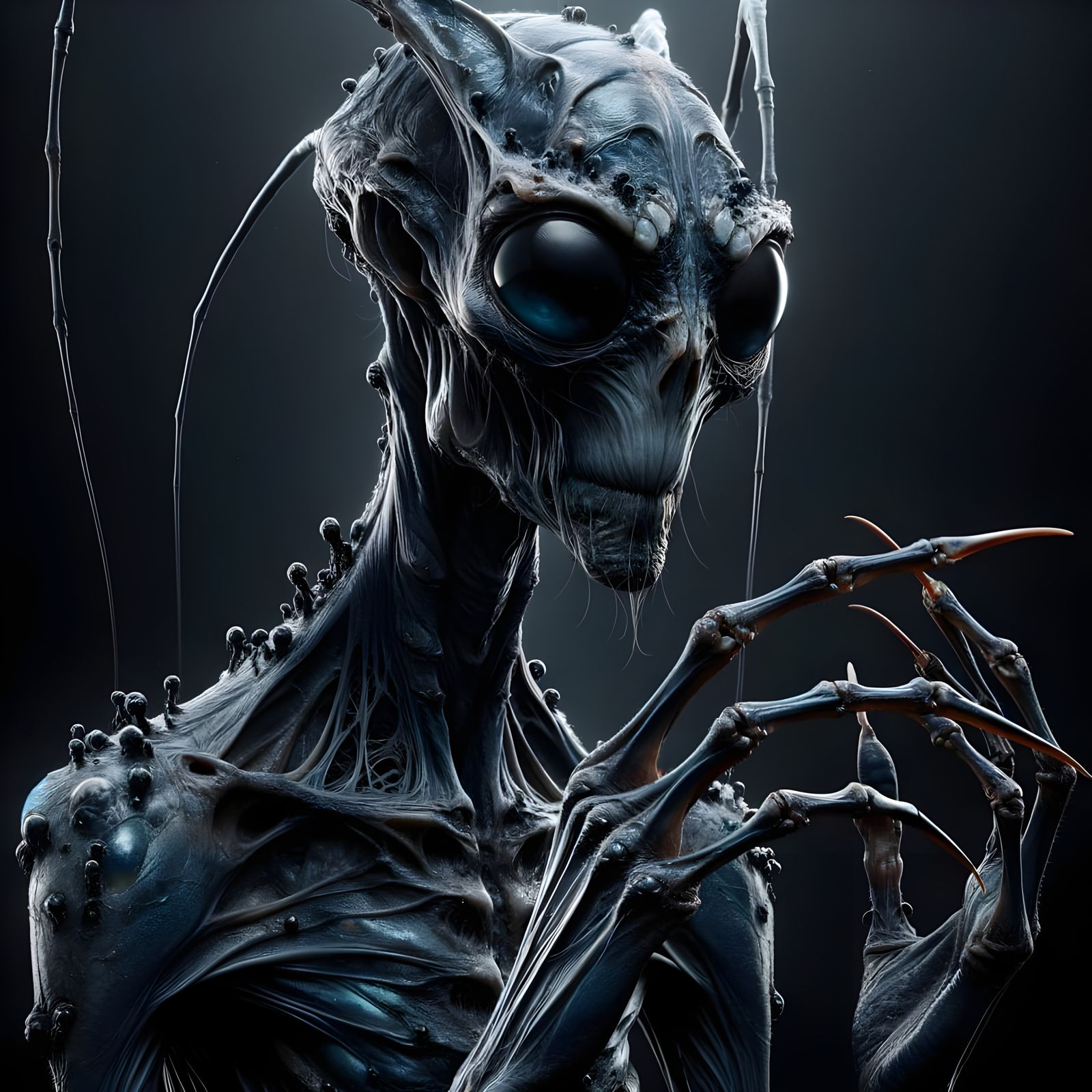 Photorealistic Portrait of a Gaunt, Malevolent Creature