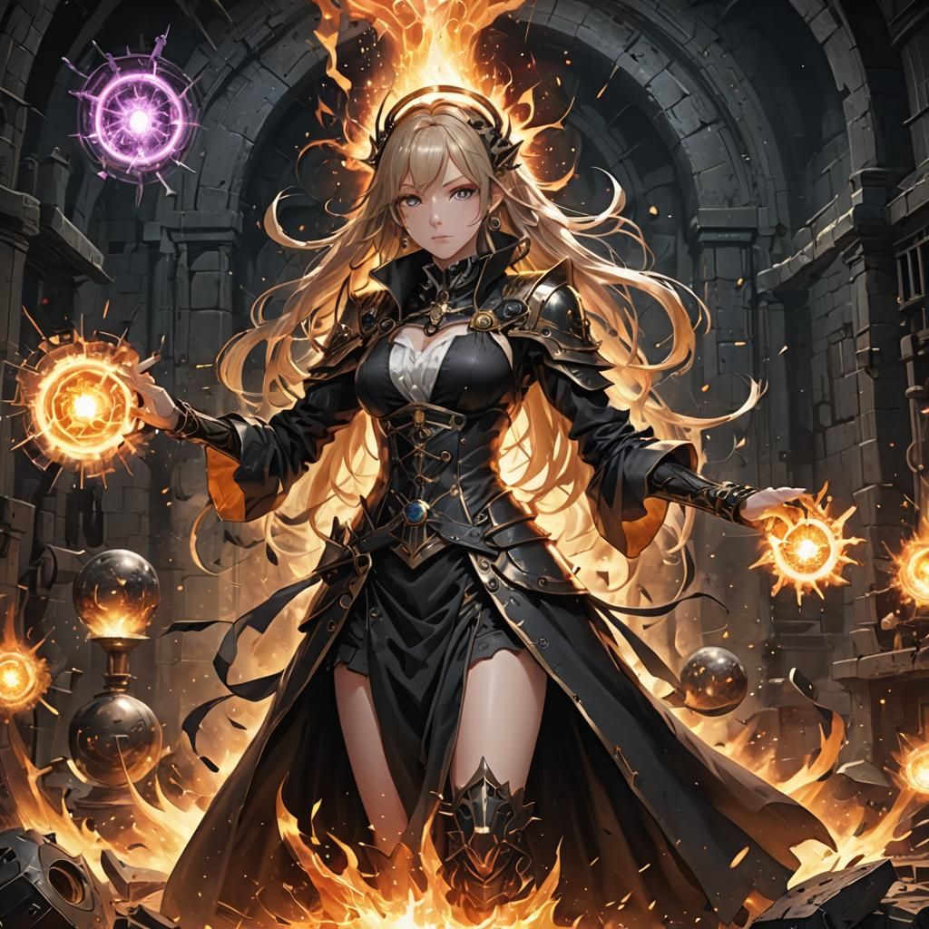 Alchemist's Laboratory Destroyed by Goddess in Gothic Style