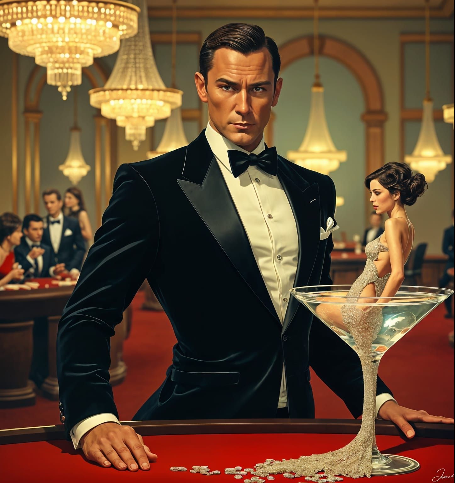 James Bond Casino Martini Surrealism