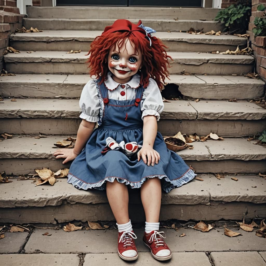 Raggedy Ann Plotting a Bank Heist: Urban Illustration