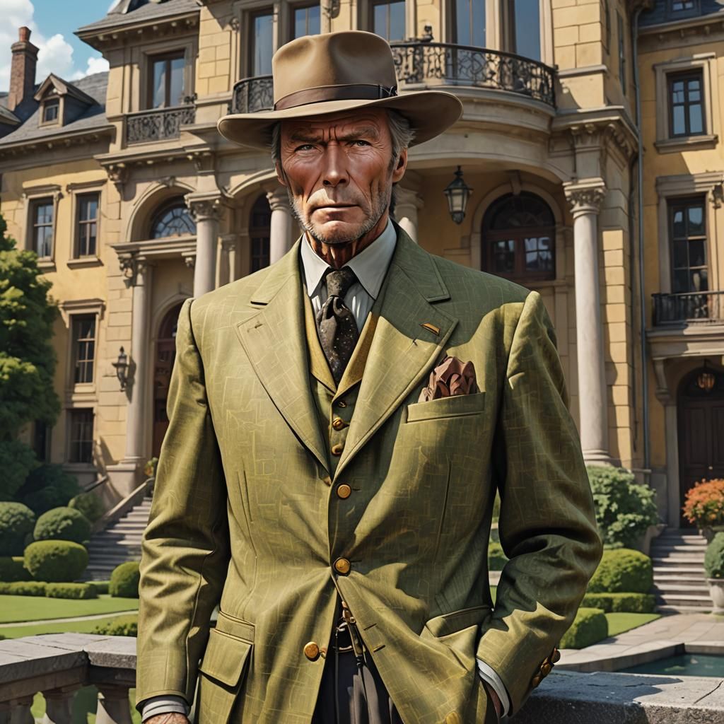 Colonel Mustard Anime Art in Mansion Setting