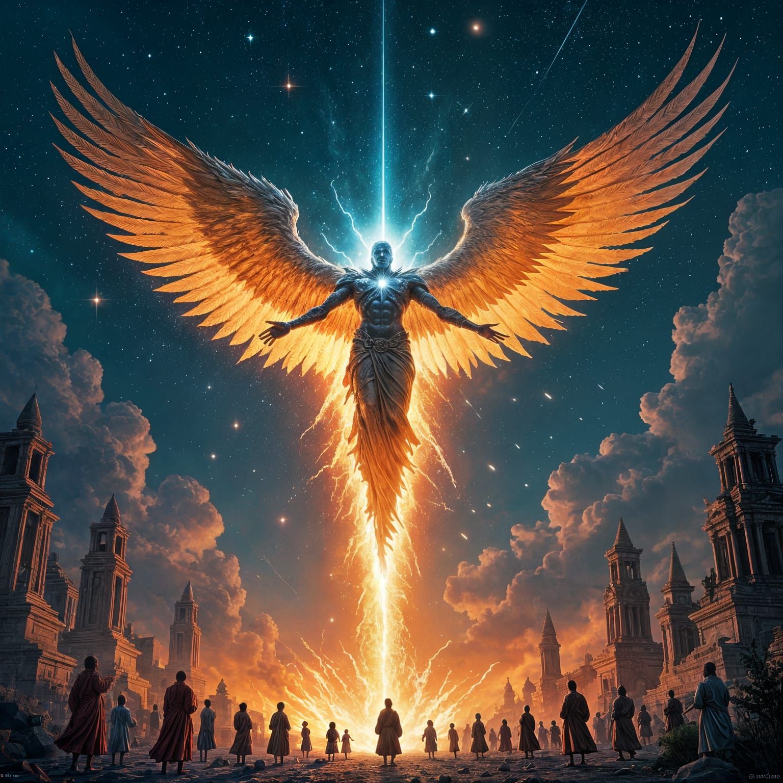 Star-God's Descent: A Mythical Titan Falls