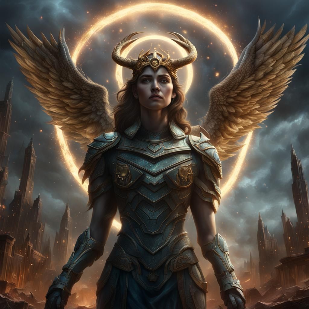 Halo Hiding Horns: Good vs Evil Digital Painting