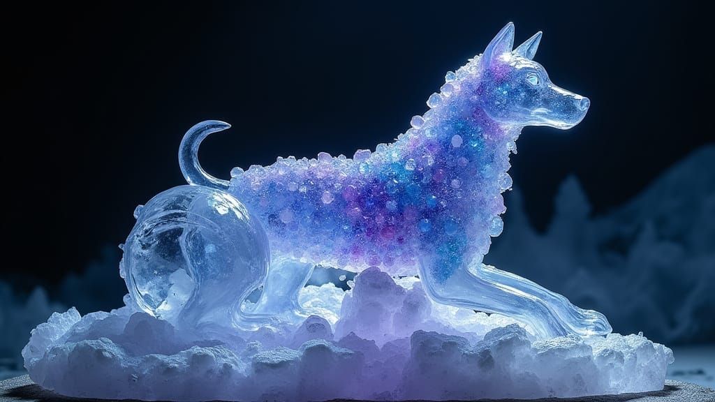 Crystal Canine Illuminated by Lunar Glow
