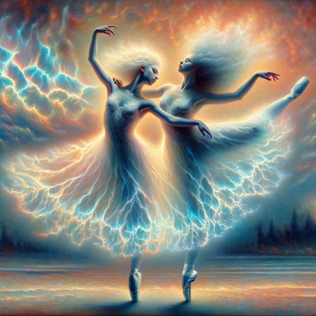 Ballerinas in Surreal Dance: An Impressionist Vision