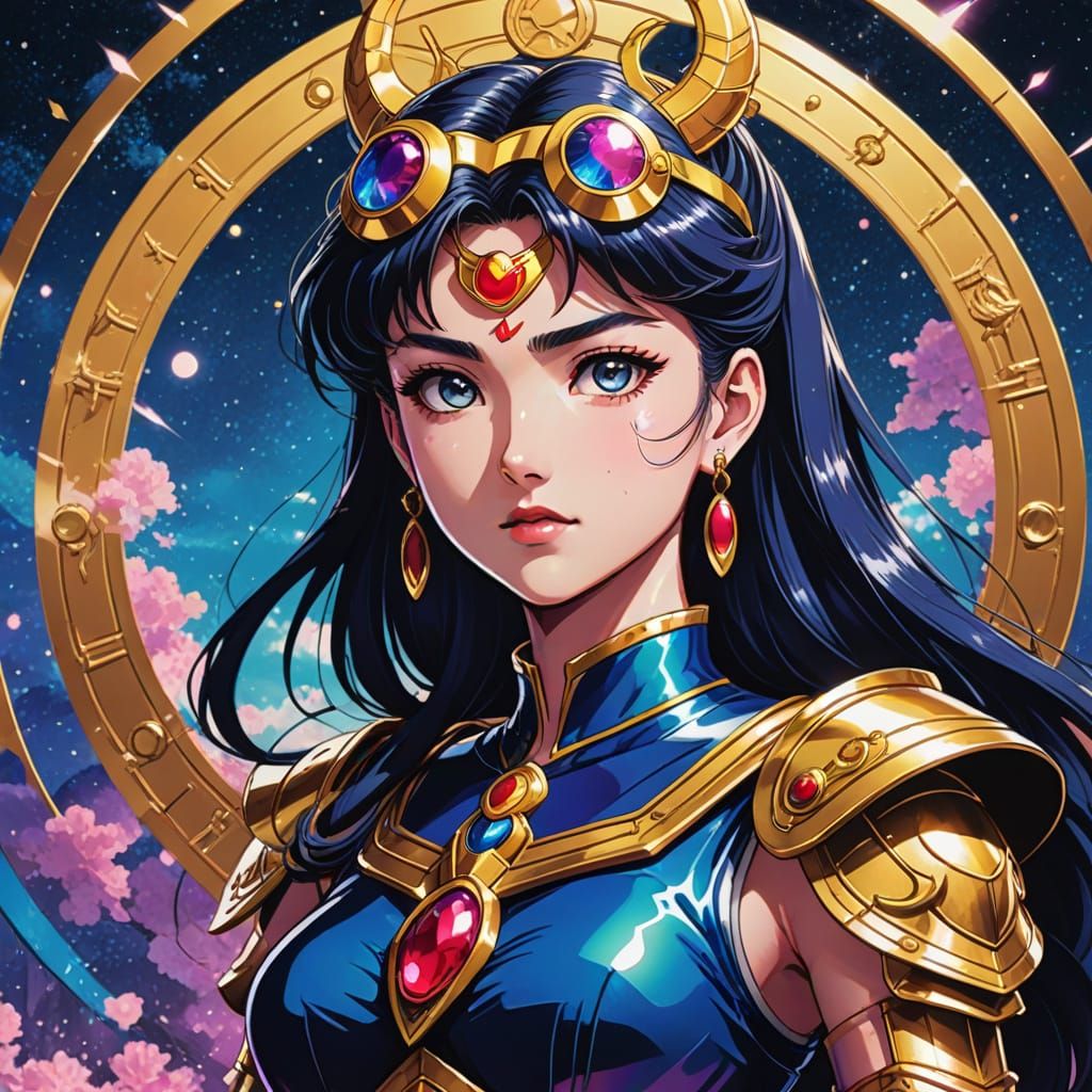 Sailor Moon in Amazonian Greek Armour, Anime Style