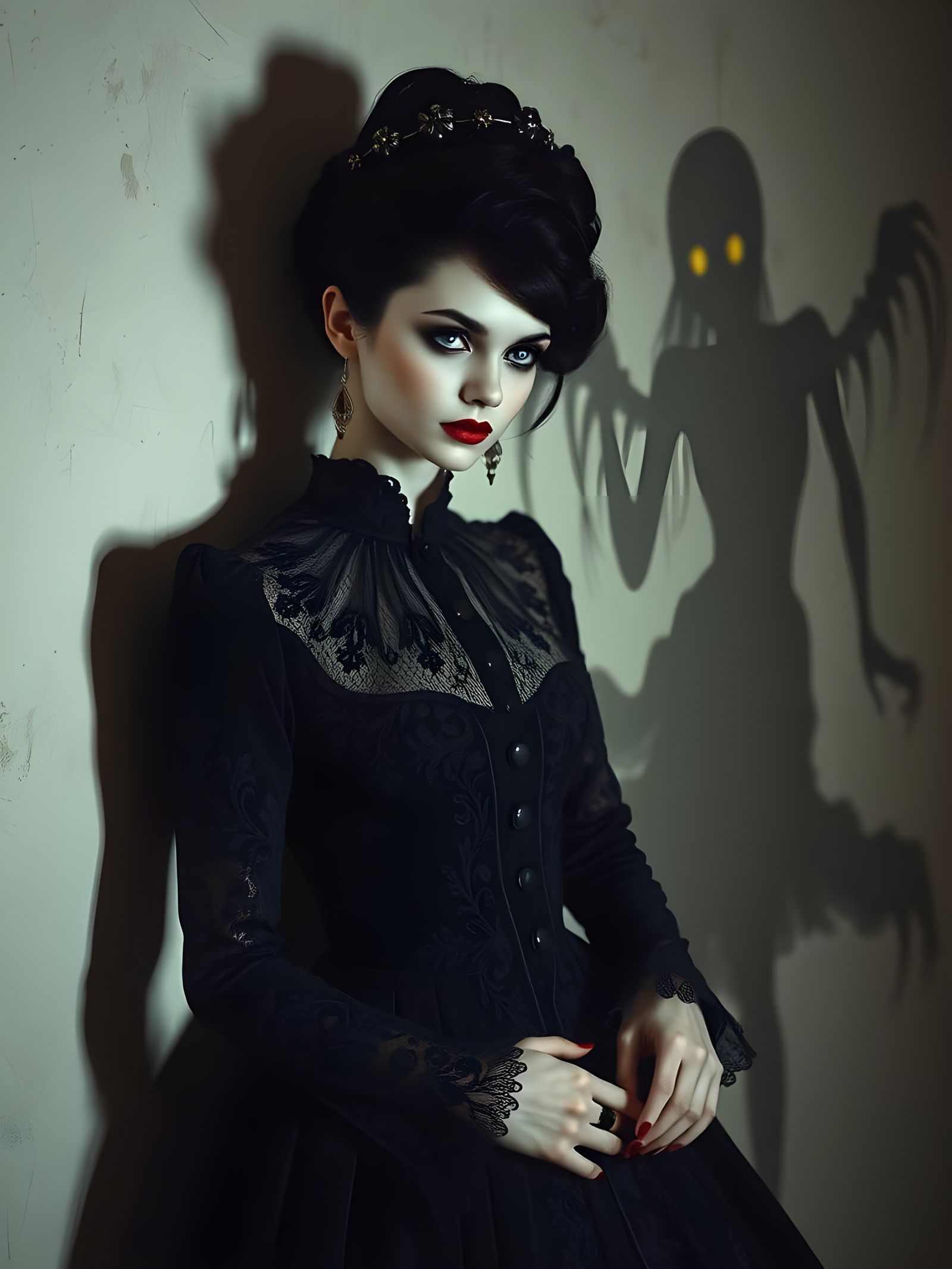 Gothic Beauty Confronts Dark Duality