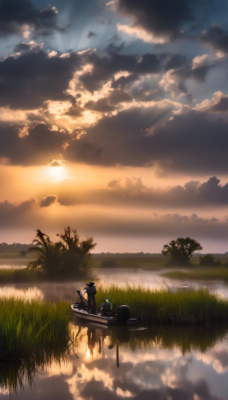 Everglades Sunset Mirrored in Misty Air