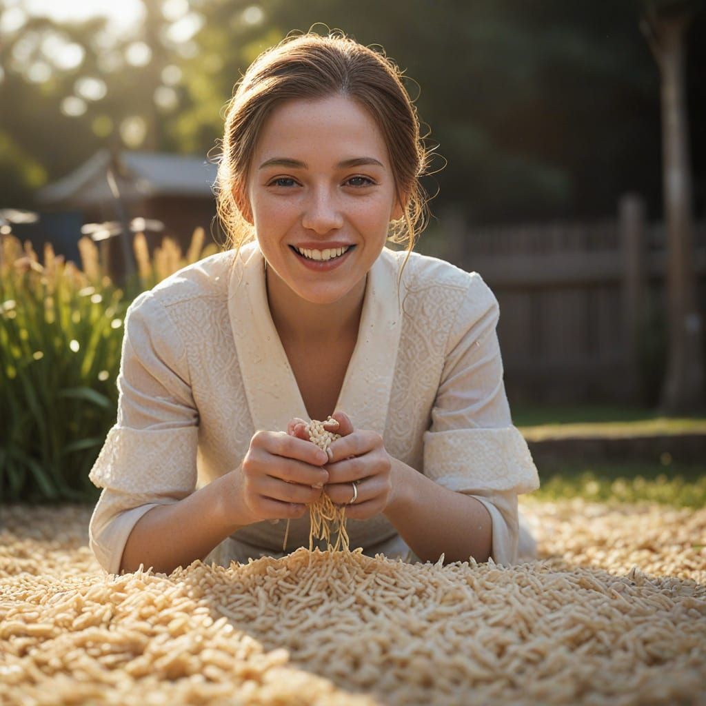 Hyperrealistic Eleanor Rigby Collects Rice After Wedding