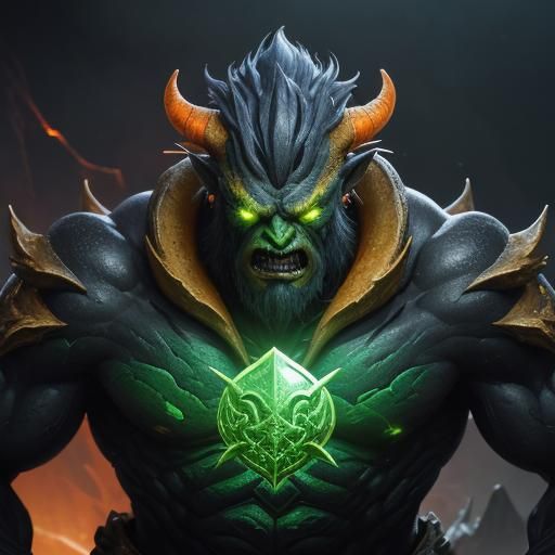 Lime Rind Demon Concept Art in Vivid Digital Style