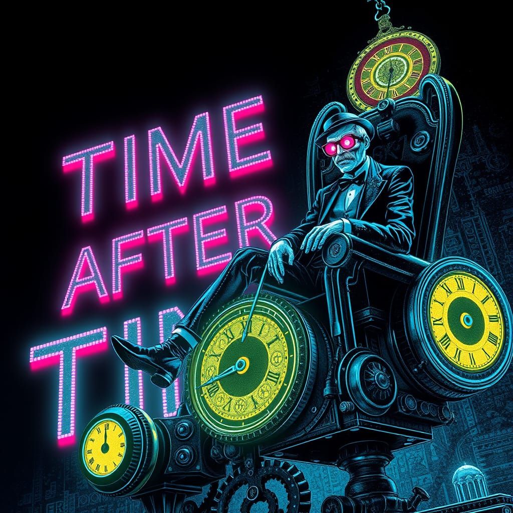 Jack the Ripper in Fluorescent Cyberpunk Style