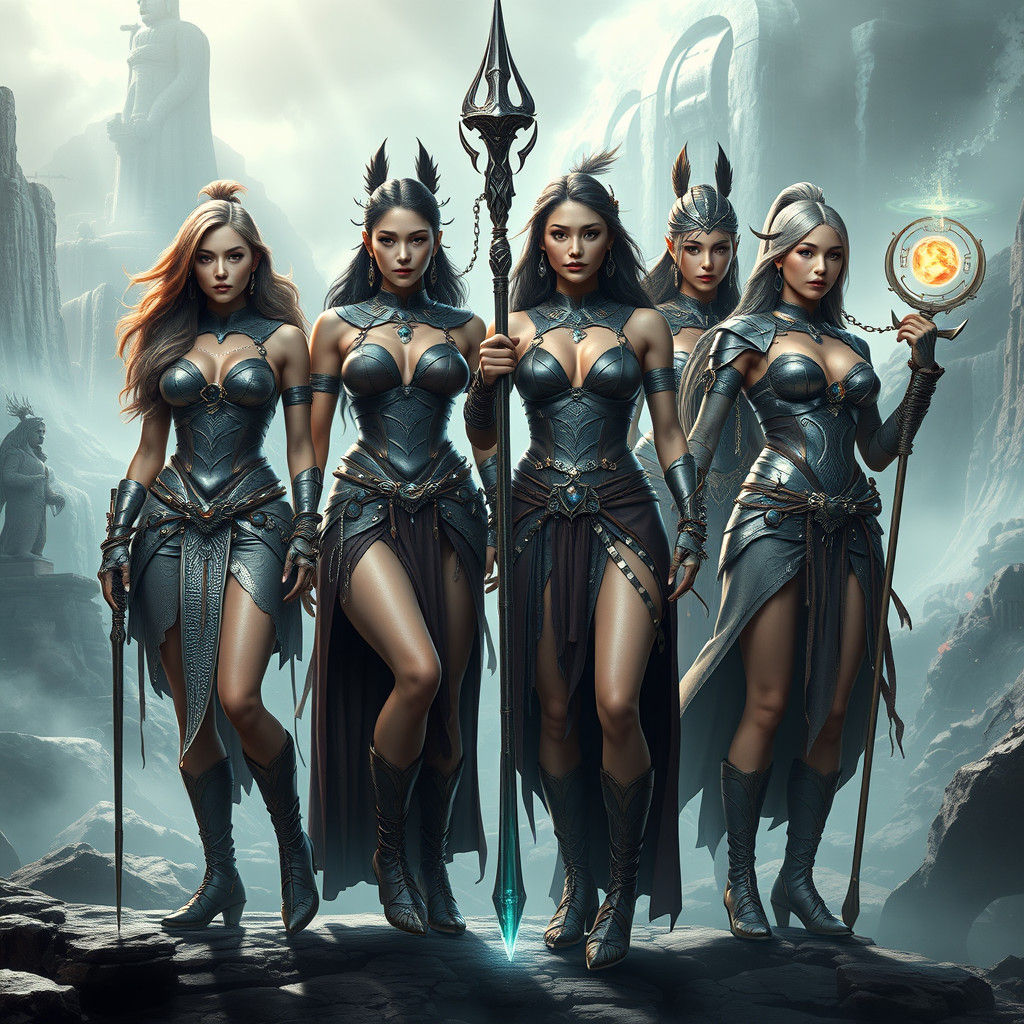 Ethereal Women in Mystical Realm: Visionary Art