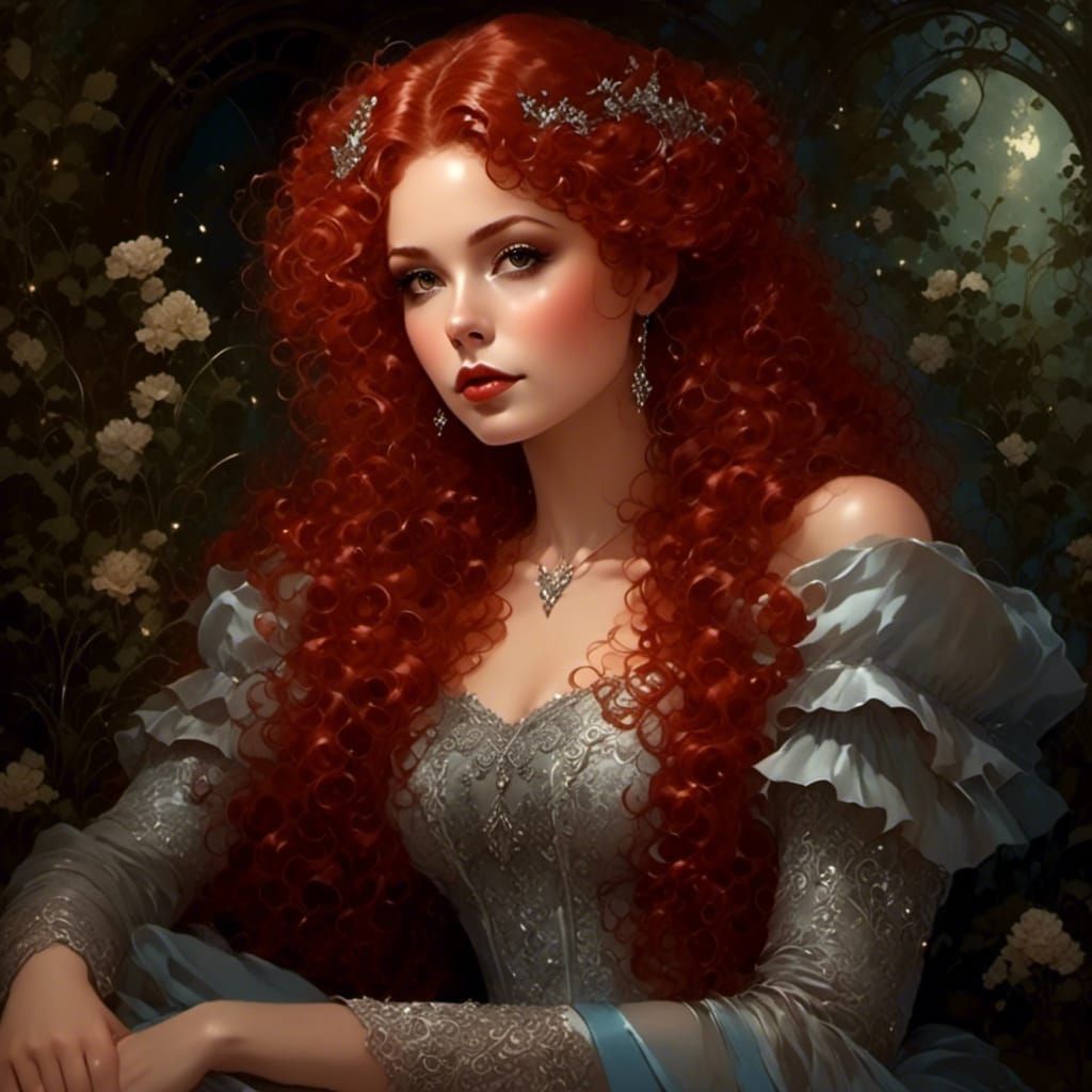 Victorian Angel in Silk Jumpsuit