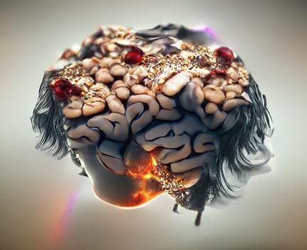 Jeweled Brain: Intricate Gemstone Art