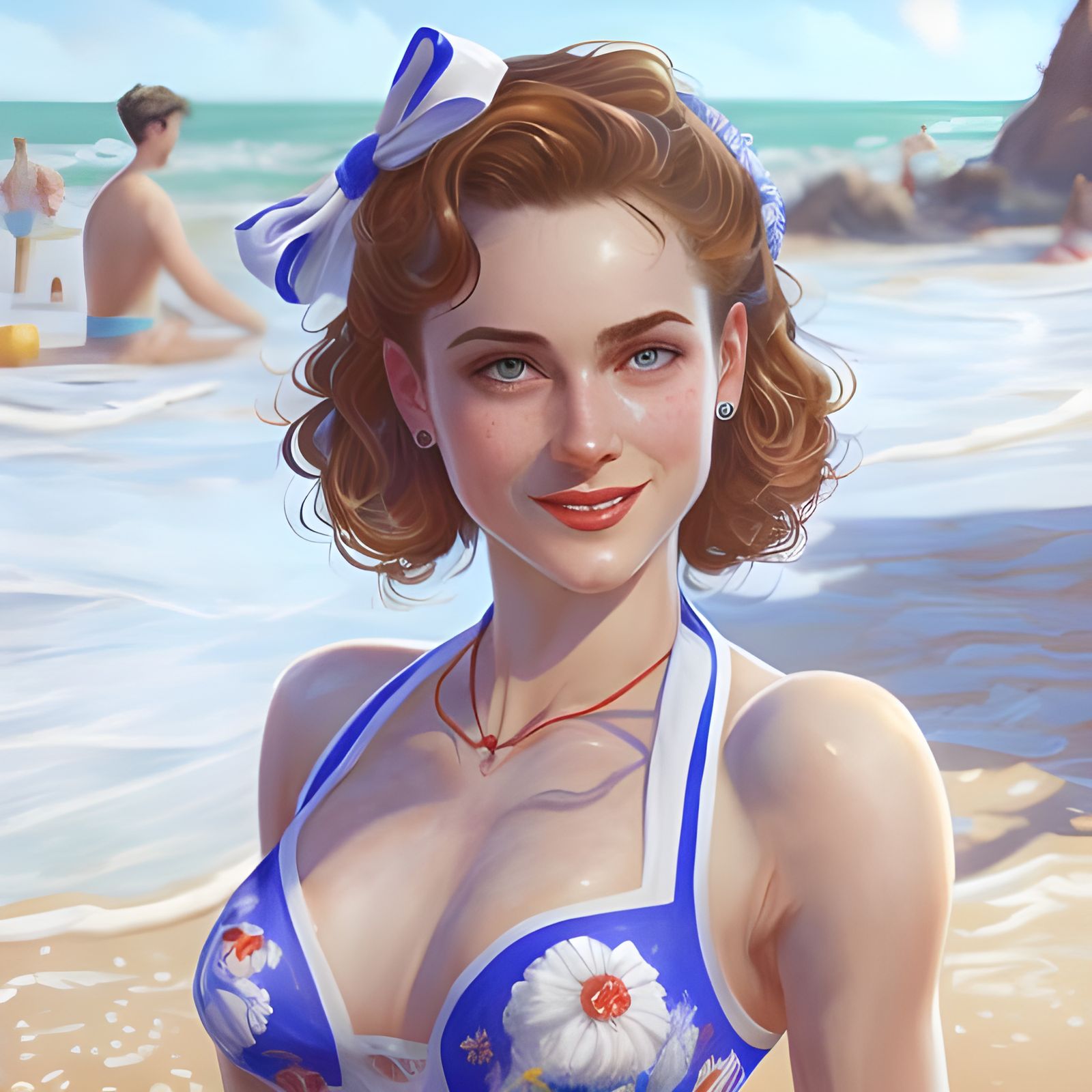 Dorothy Gale in Swimsuit: Sunny Beach Portrait