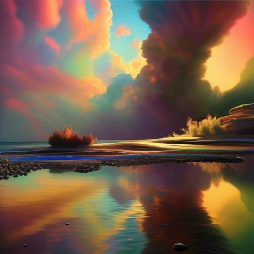 Dramatic Starry Night Sky Matte Painting