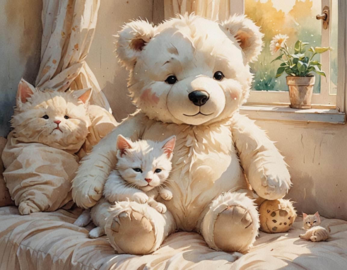 A very large white steif Teddy Bear the most lovable face ev...