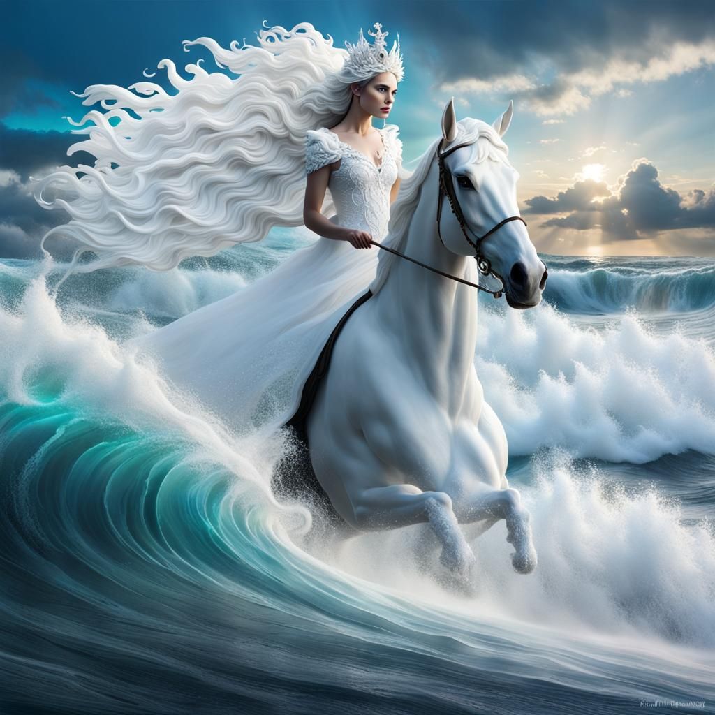 Majestic White Fairy Lady Crafted from Sea Foam