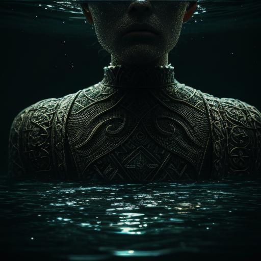 Drowning in Thoughts: Hyperrealistic Conceptual Image