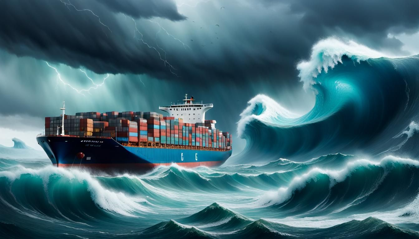 Container Ship Destroyed by Rogue Wave in 4K