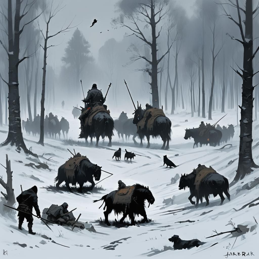 Grimdark Landscape in Rozalski Style